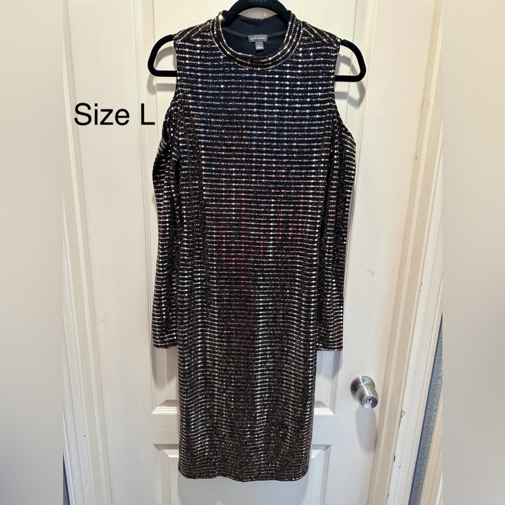 Shinny Stretchy Long Sleeve Sexy Dress